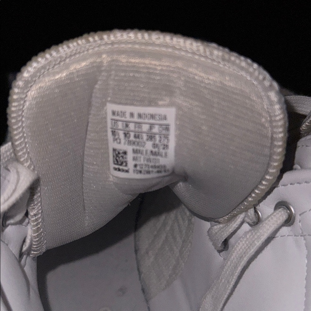 Adidas Top Ten Hi Triple-White’. Sz.10.5m. Original box - Picture 6 of 8